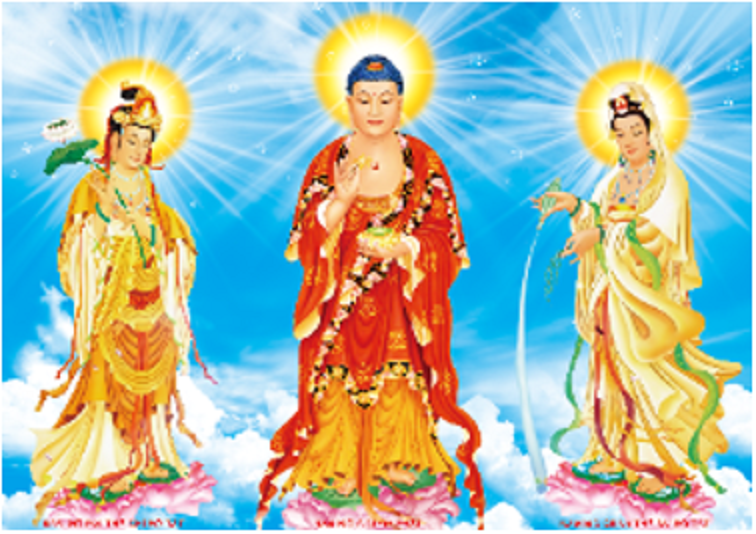 Tranh đính đá Tây phương Tam Thánh-DD9318