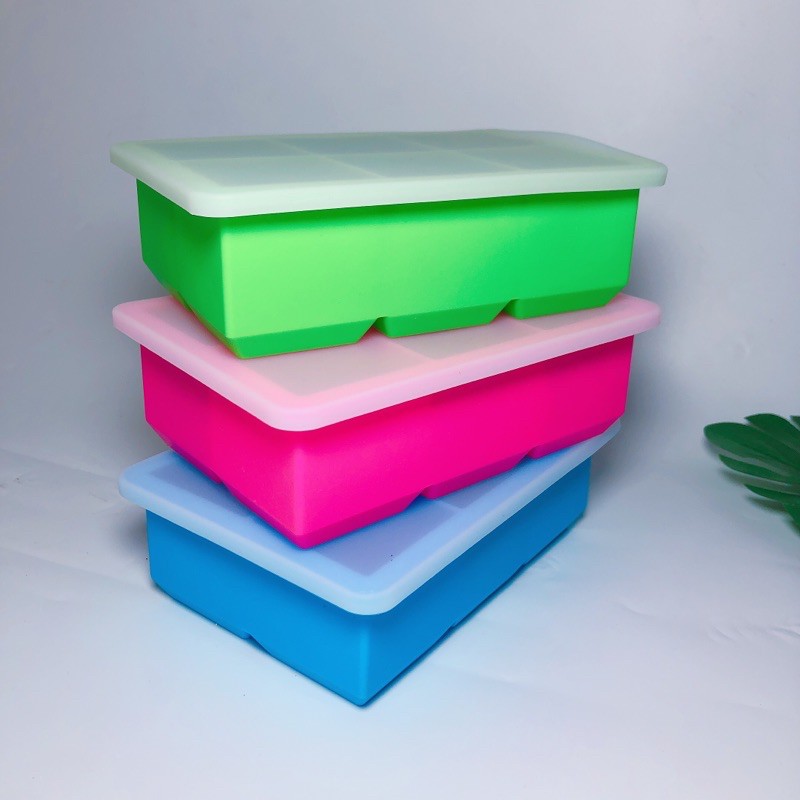 Khay trữ đông, khay làm đá chất liệu silicon 6 ô