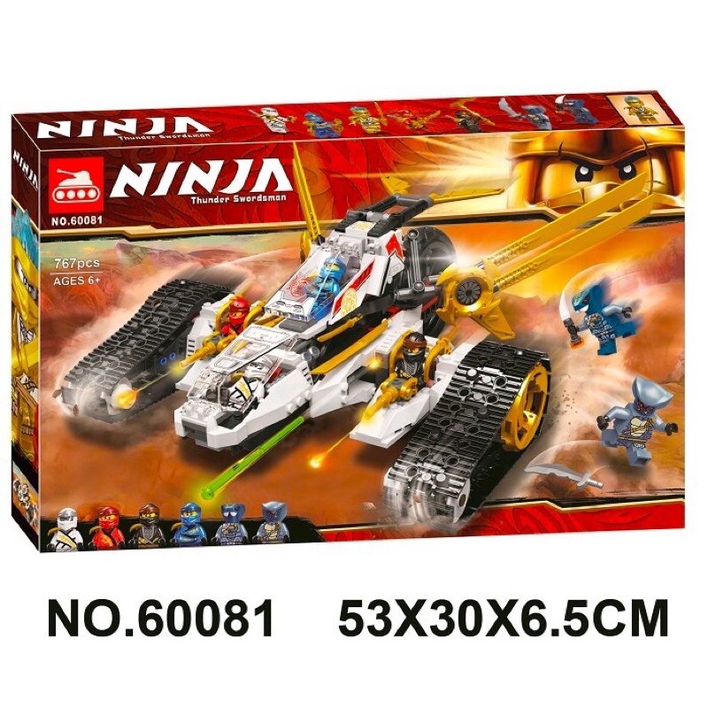 Lego 71739 - Bela 60081  Xếp Hình Ninjago Xe Đua Địa Hình Sóng Âm 767 Mảnh