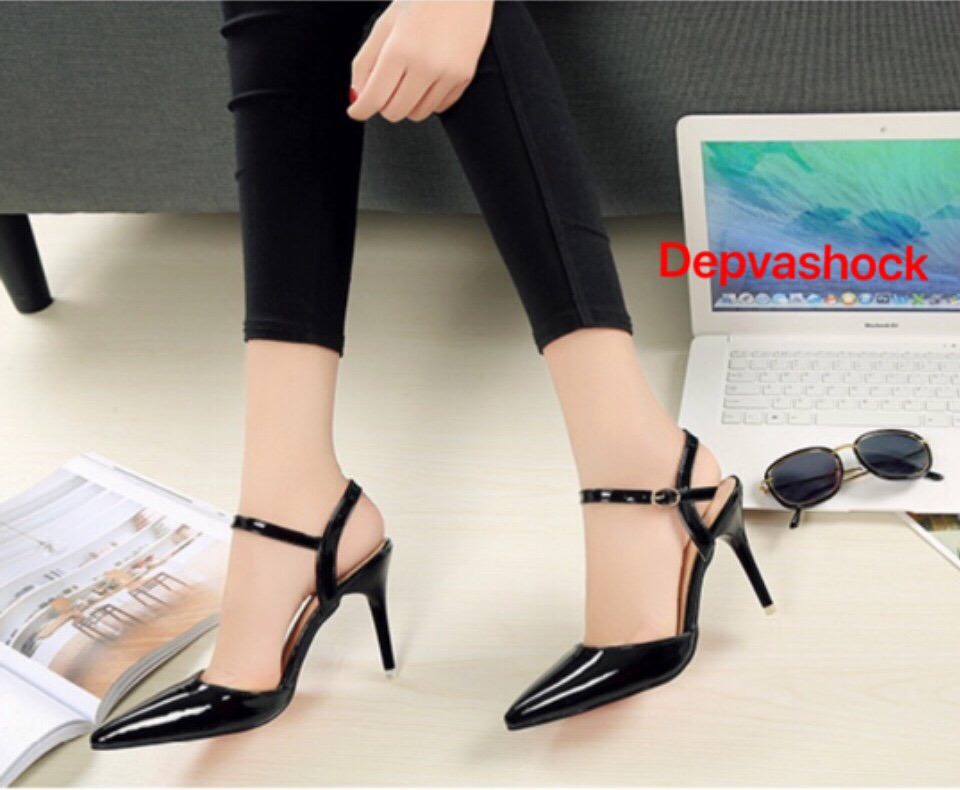 Sandal cao gót 7p bít mũi size lớn 42 43