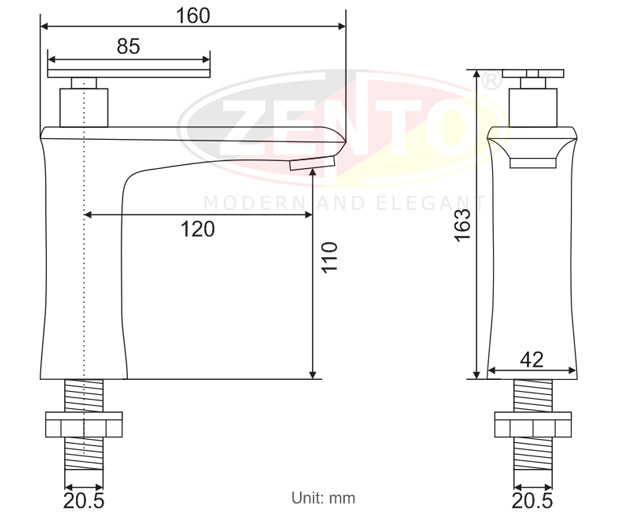 Vòi lavabo lạnh inox304 SUS2100