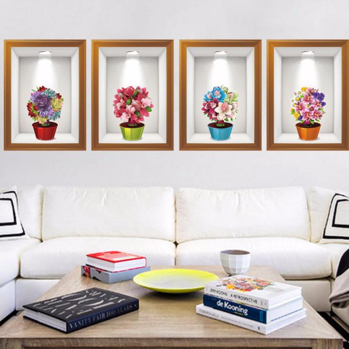 Decal dán tường LỌ HOA CẨM TÚ CẦU Sticker Tranh Dán Tường Decal dán tường cây xanh ,Decal dán tường hoa lá