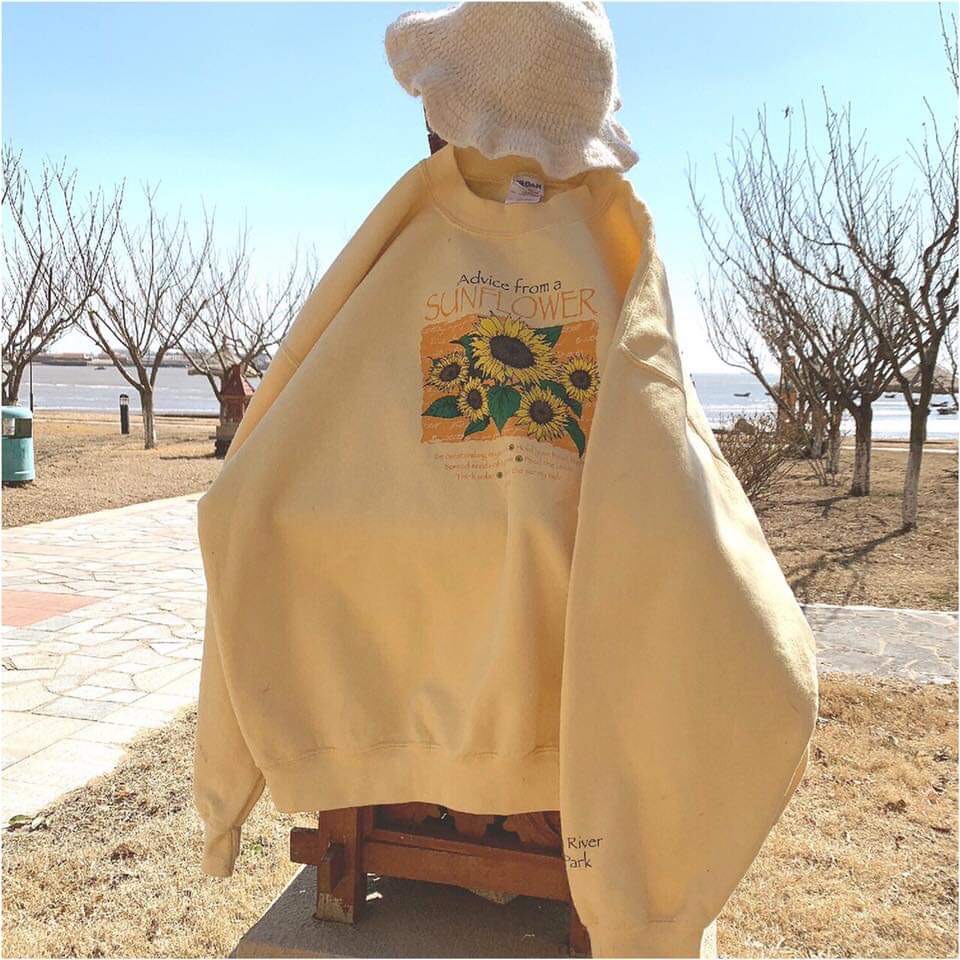 Áo nỉ nam nữ sweater in bông cúc hàng loại 1 mẫu mới nhất tp012