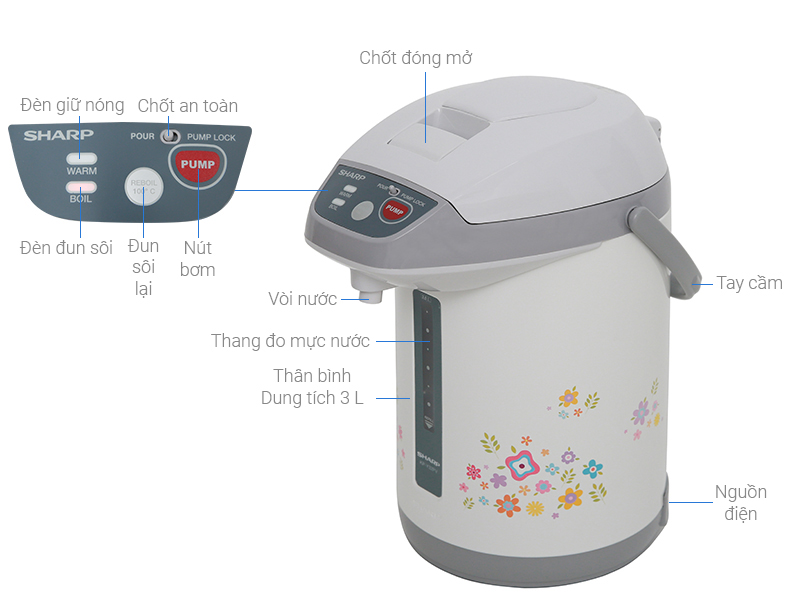 Bình thủy điện sharp kp-y32p - Hàng nhập khẩu