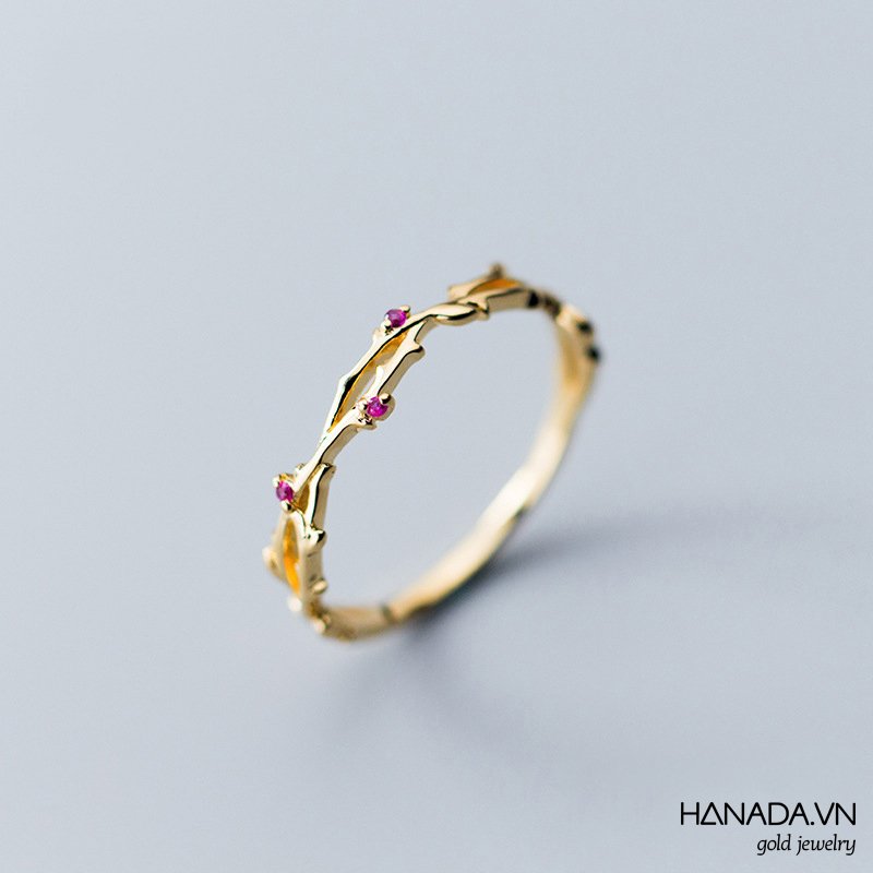 Nhẫn vàng 14k hanada nhẫn hoa hồng