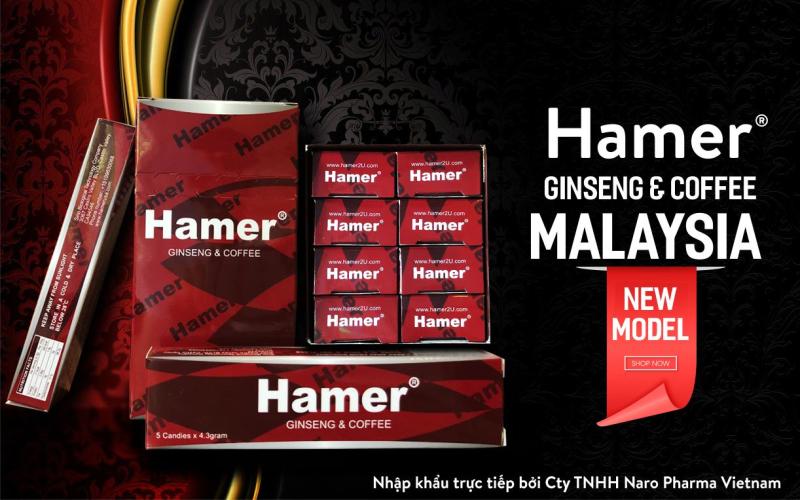 Kẹo sâm Hamer Malaysia hộp 5 viên nhập khẩu