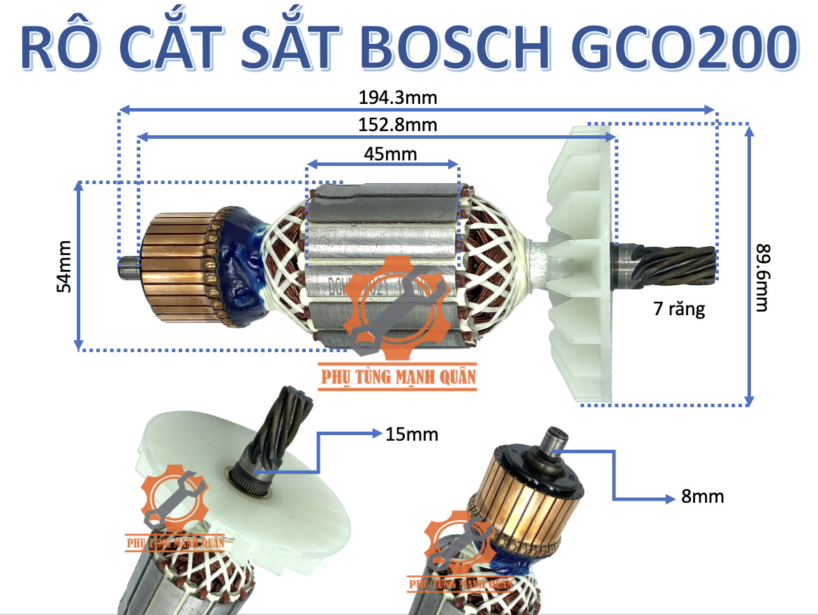 Rotor/ruột cắt sắt BOSCHH GCO 200 dùng chung GCO220.
