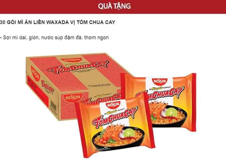 Combo 48 ly mì Nissin Cup Noodles (tặng 30 gói mì Waxada vị chua cay)
