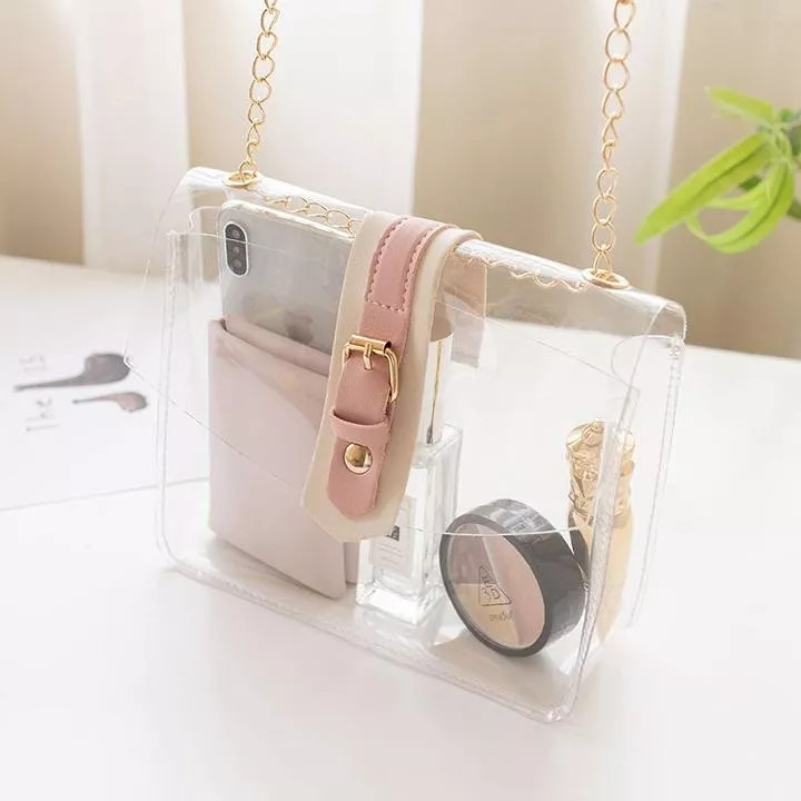 [Hoàn tiền 20%] Túi Xách Trong Suốt Khóa Từ Cao Cấp