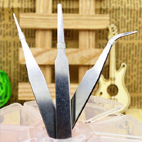 Bộ 3 nhíp đầu cong đầu nhọn đầu tròn handmade