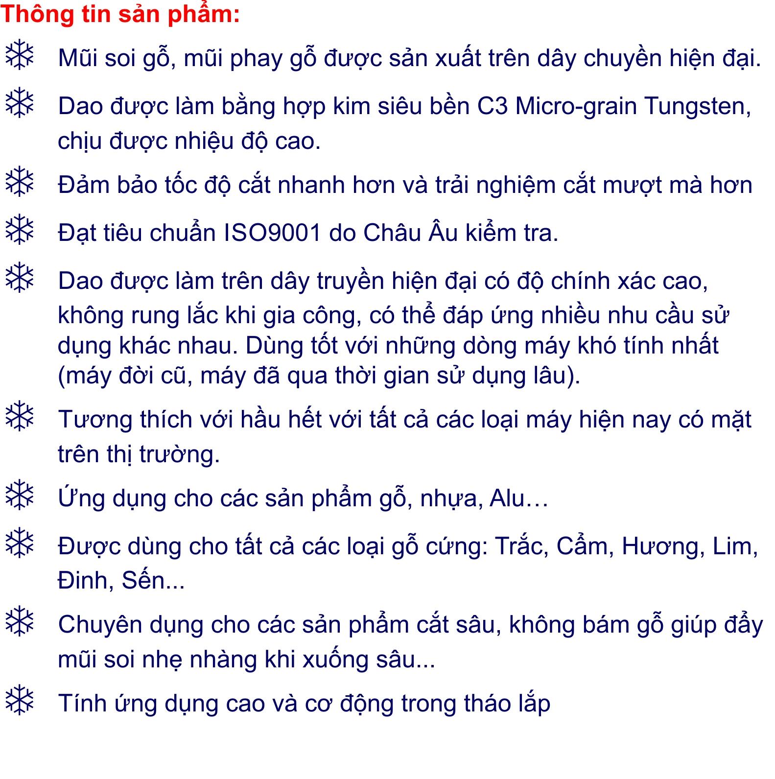 Mũi phay gỗ phay chỉ khung tranh, cạnh tủ, cốt 12.7mm