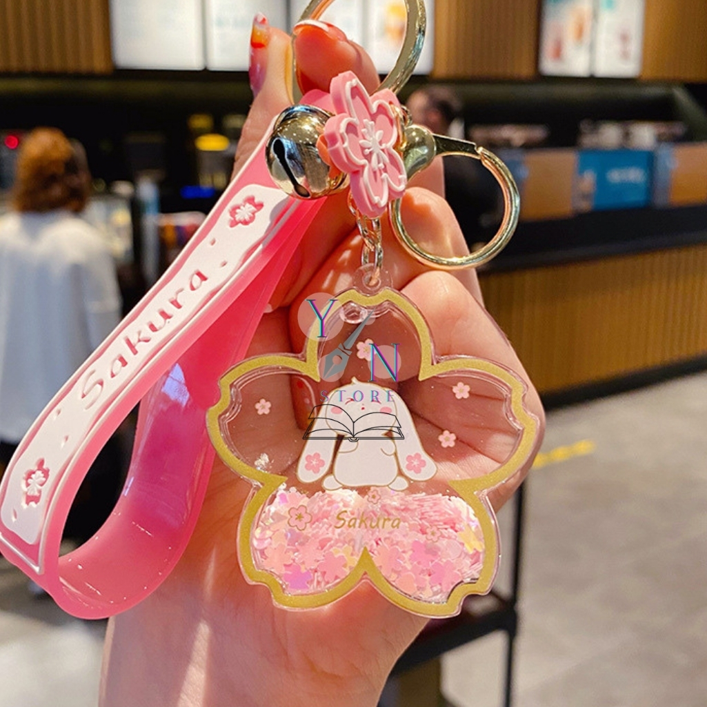 Móc Khóa Hoa Anh Đào Acrylic Dễ Thương