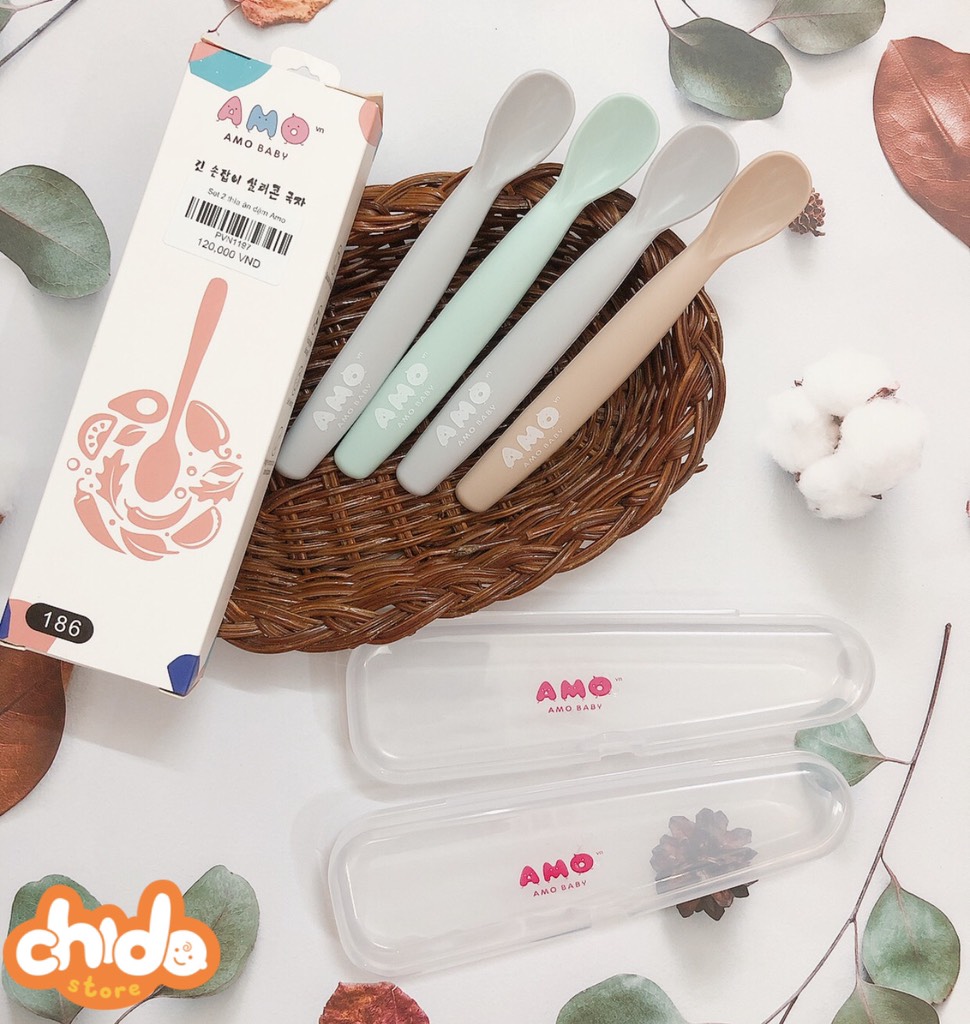 [Có sẵn] [Chính hãng] Set 2 thìa ăn dặm Amo