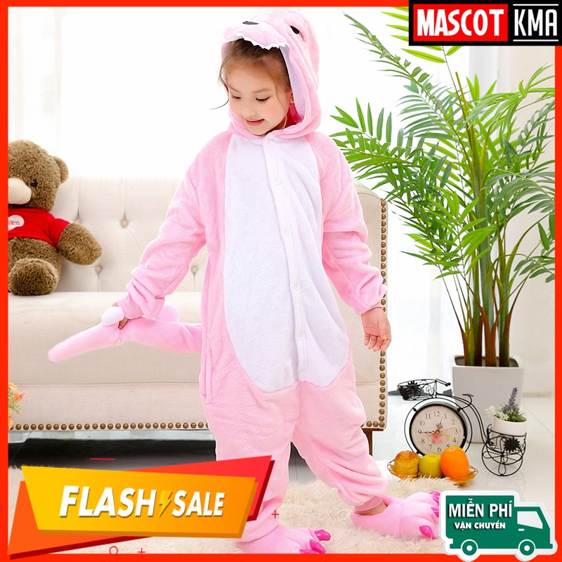[Giảm 30k - Freeship] BỘ ĐỒ THÚ KHỦNG LONG HỒNG CAO CẤP TRẺ EM