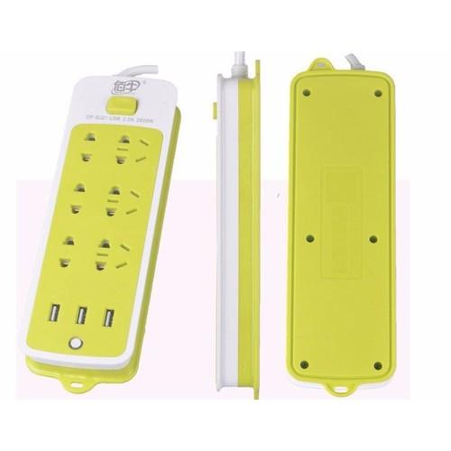Ổ CẮM ĐIỆN 6 PHÍCH CẮM, 3 CỔNG USB - V1