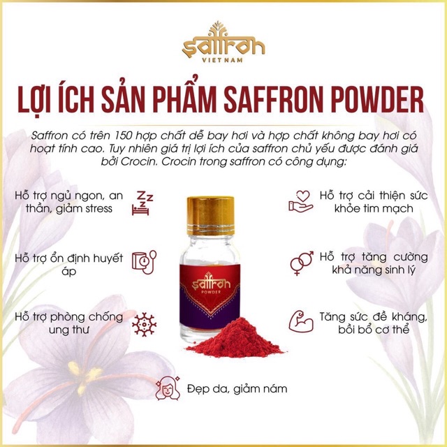Bột Saffron 1Gram/Lọ SAFFRON VIỆT NAM