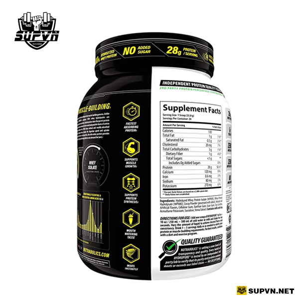 Whey hydropure hydrolyzed - Sữa tăng cơ giảm mỡ whey protein 100% thủy phân 1.6lbs