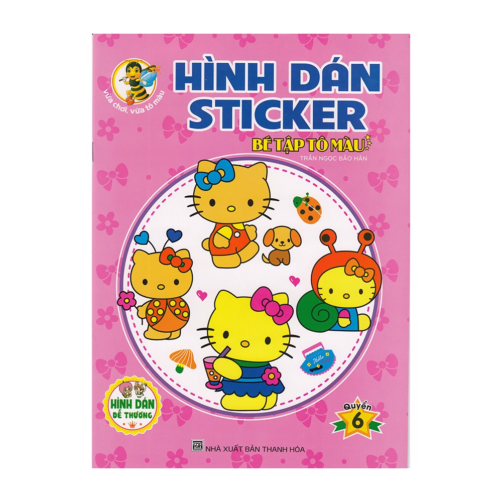 Sách - hình dán sticker - bé tập tô màu - quyển 6 - 8935072935368
