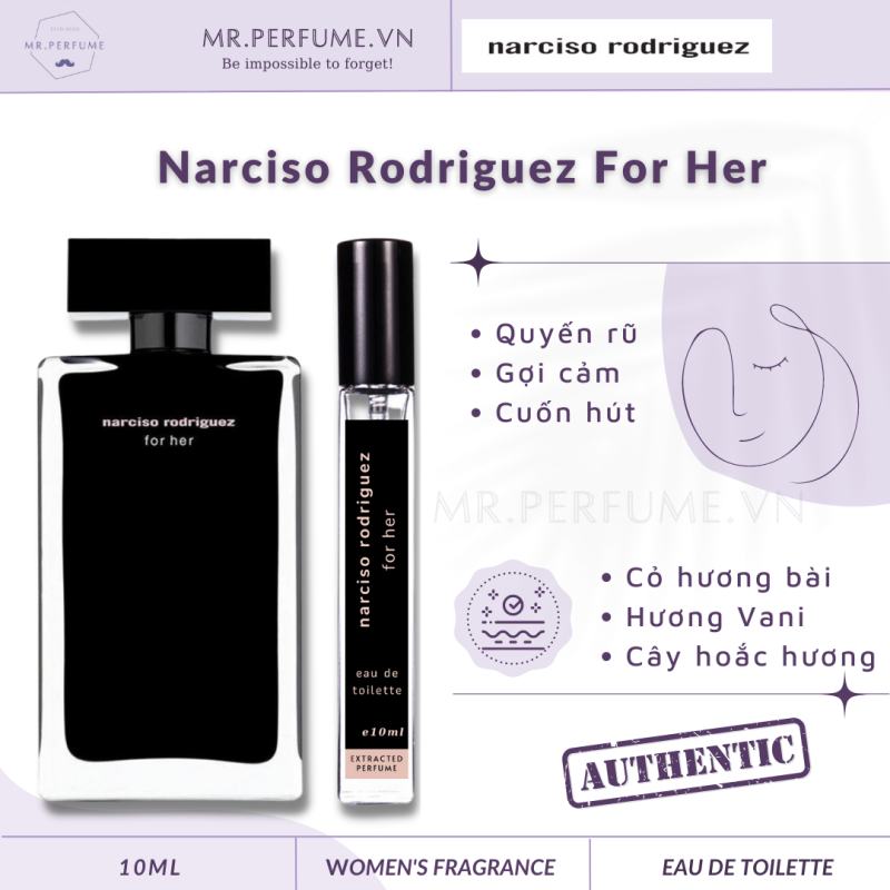 [Chiết 10ml] Nước hoa nữ Narciso For Her (đen cao)