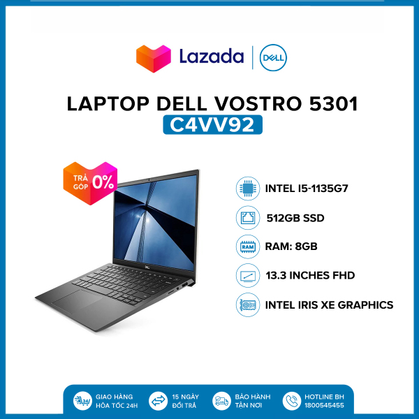 Bảng giá Laptop Dell Vostro 5301 13.3 inches FHD (Intel / i5-1135G7 / 8GB / 512GB SSD / Win 10 Home SL) l Gray l C4VV92 l HÀNG CHÍNH HÃNG Phong Vũ