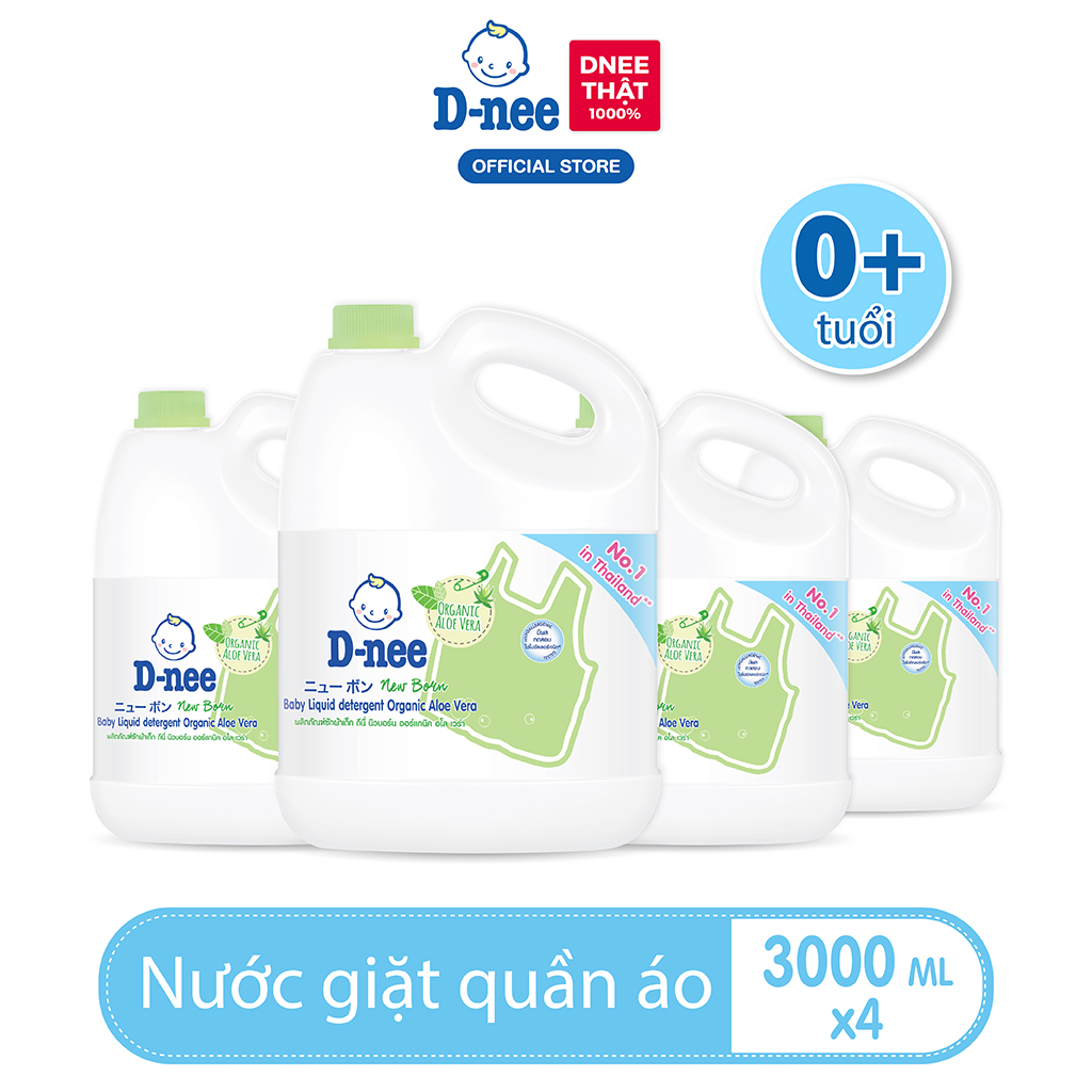 Deal hời  Combo 4 Nước giặt quần áo D-nee 3000 ML - Organic Aloe Vera