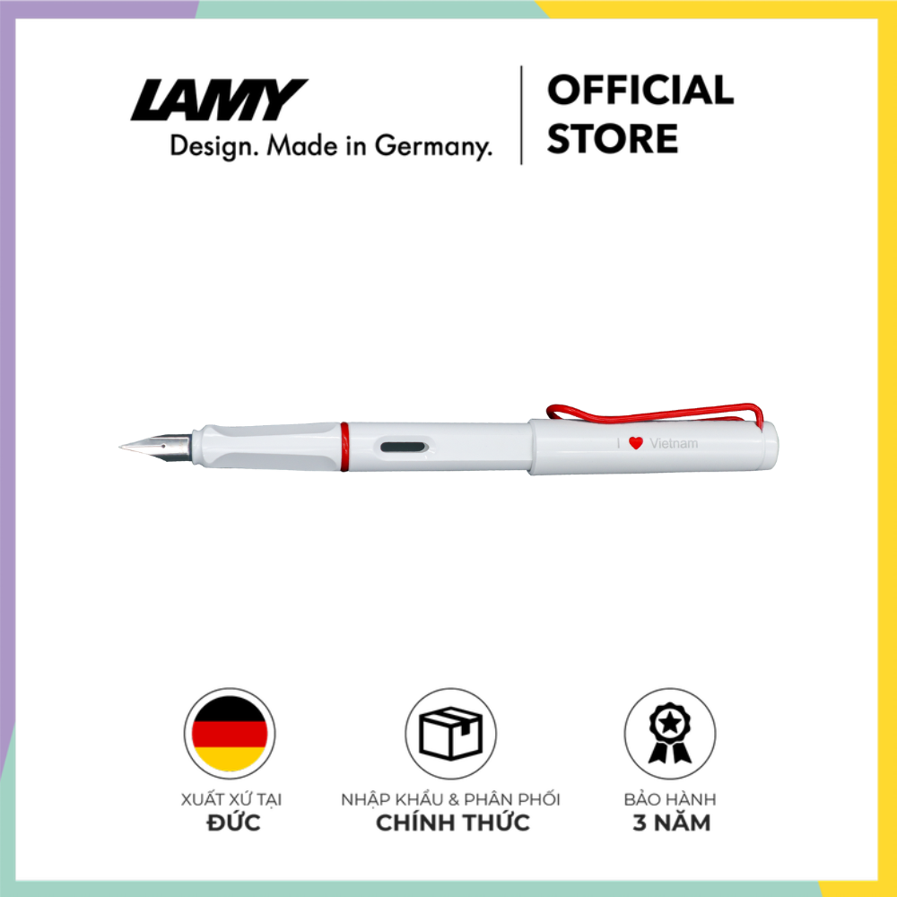 Bút máy LAMY I Love VN Vietnam Special Edition safari white with red clip