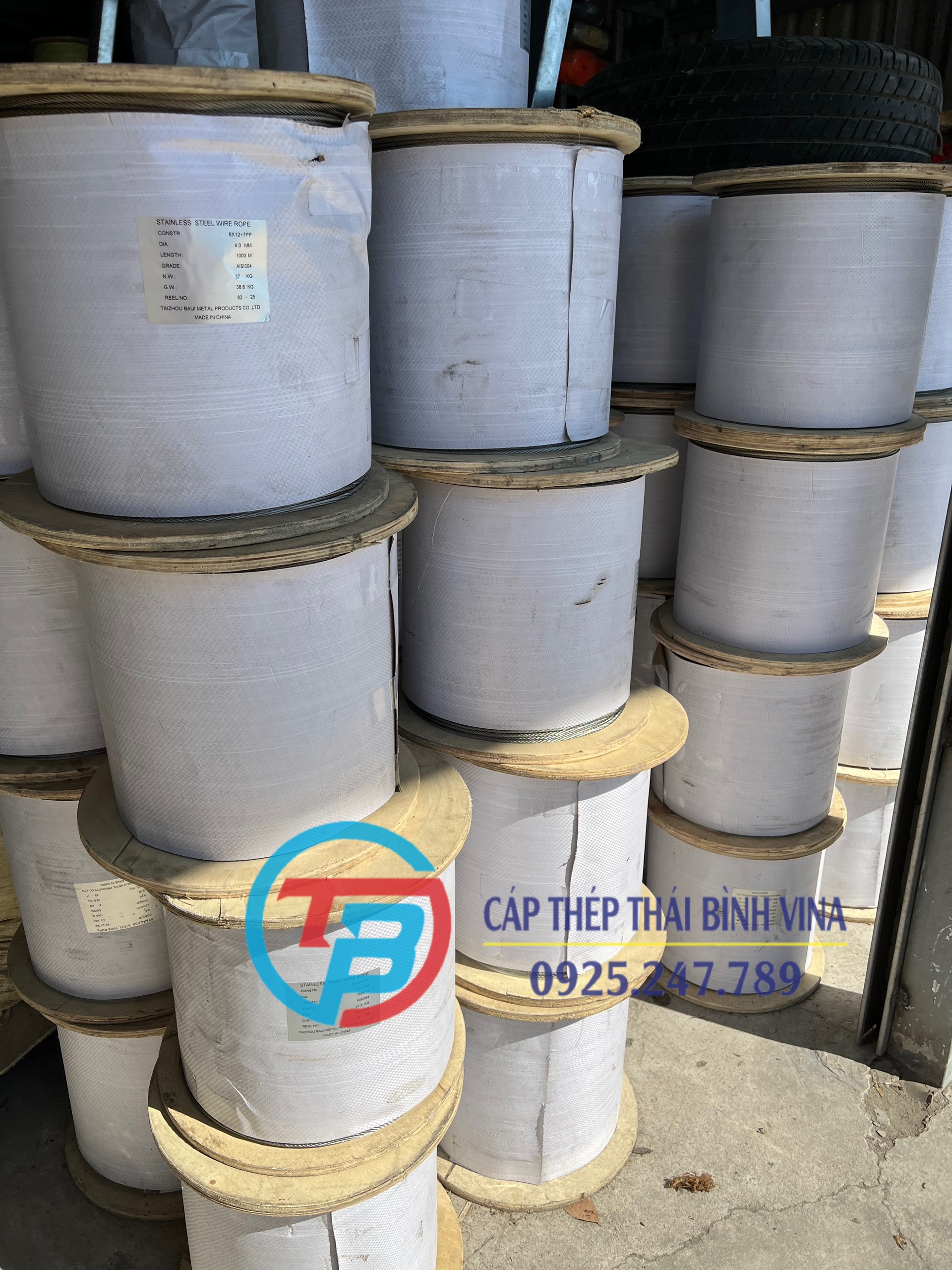 Cáp inox 304 4mm ( đủ ly ) - cáp thép giá sỉ.