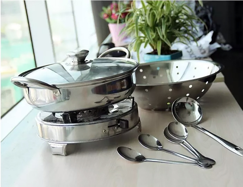Bếp cồn inox bếp lẩu cồn tròn mini - - Hàng Chính hãng