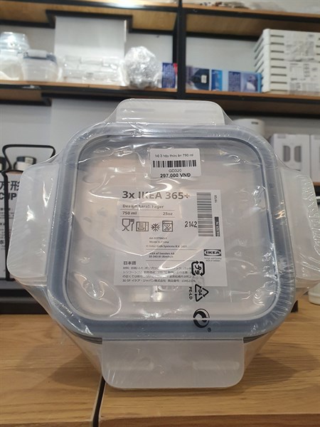 Bộ 3 hộp thức ăn 750 ml ikea