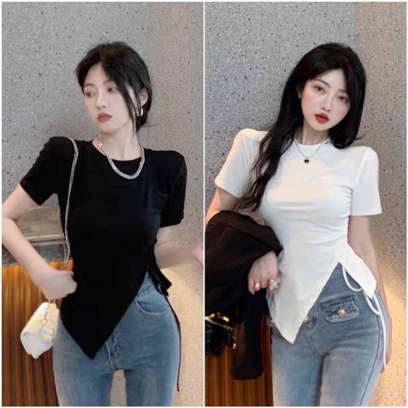 ÁO THUN GÂN RÚT DÂY XINH RE8