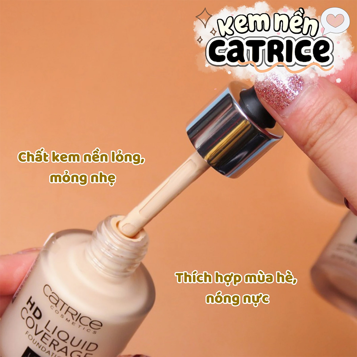 Kem Nền Kiềm Dầu, Che Phủ Tự Nhiên Catrice HD Liquid Coverage Foundation 30ml