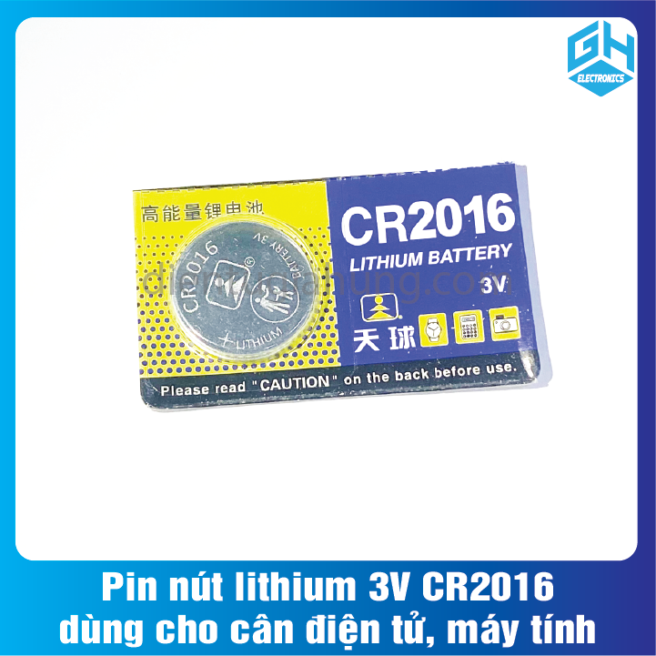 Pin nút CR2016 lithium 3V dùng cho cân điện tử, máy tính
