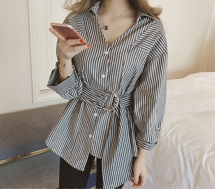Áo sơ mi nữ dáng dài đẹp A17