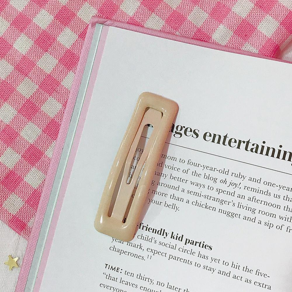 Combo 2 Kẹp tóc vuông màu trơn phong cách Hàn Quốc cho nữ