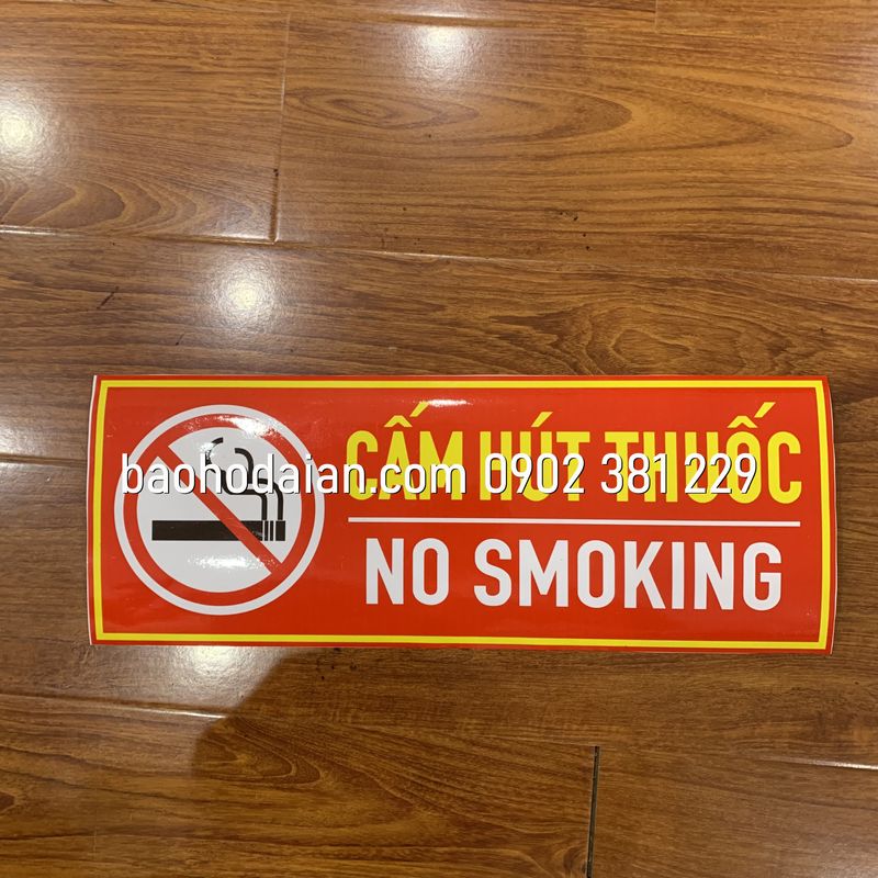 Poster decal No Smoking dán keo sẵn 15 x 40cm (10 tấm)