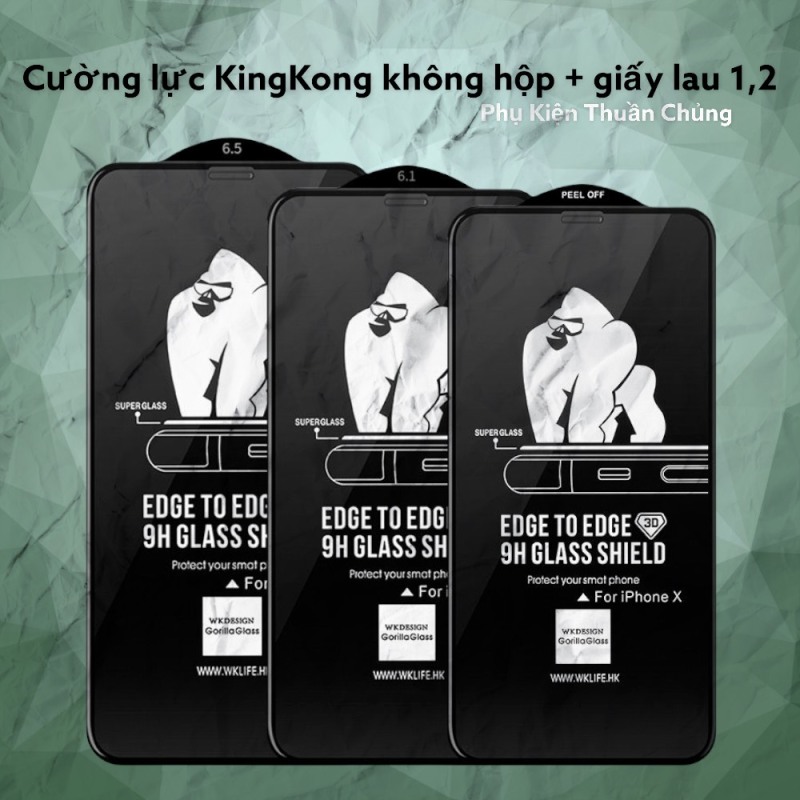 [HCM]Miếng dán kính cường Lực iphone 3D WK KingKong (KHÔNG HỘP) dành cho Iphone 6 6Plus 6s 6sPlus 7 7Plus 8 8 Plus X Xs Xr XsMax ip11 ip11 pro ip 11promax,12,12 pro,12promax