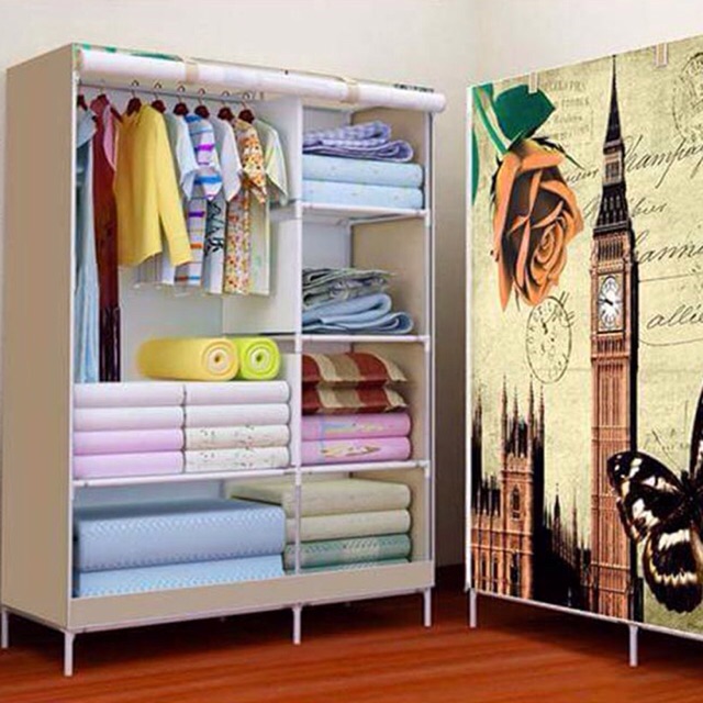 Tủ vải 3D 2 buồng 6 ngăn chất liệu cao cấp
