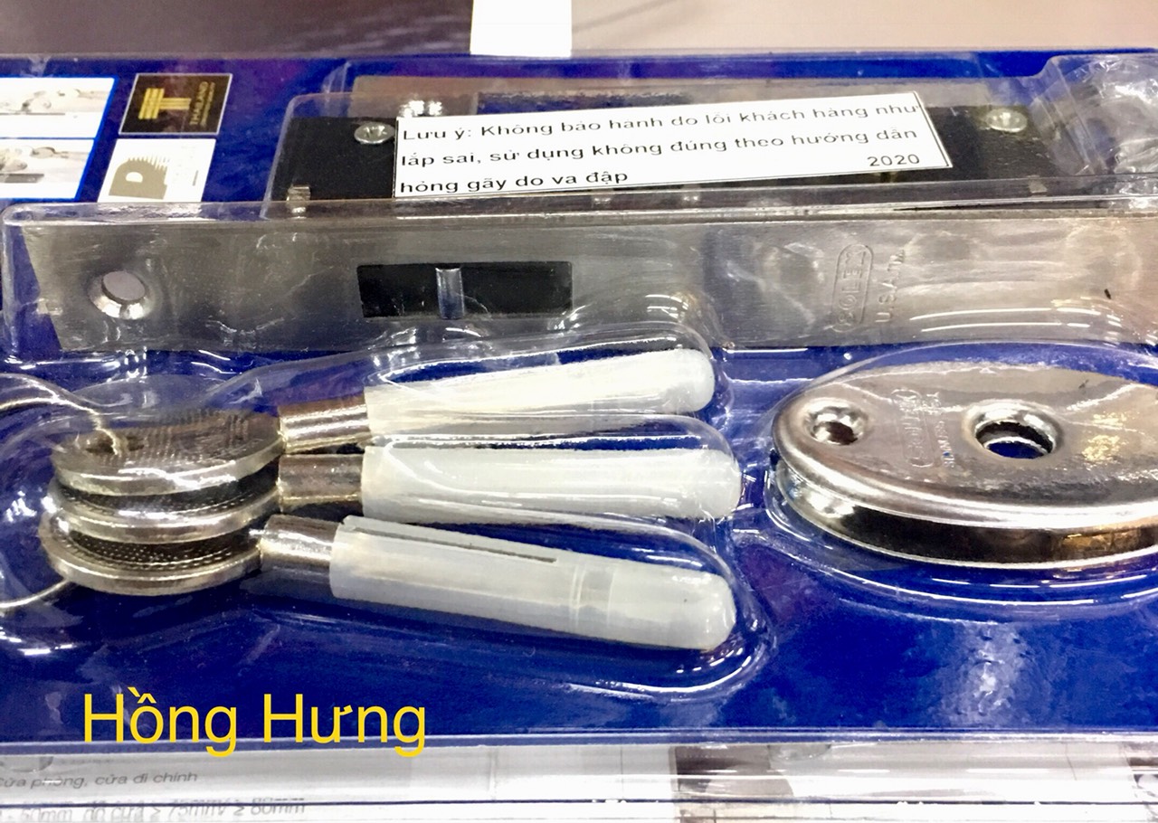 [HCM]KHÓA CỬA LÙA SOLEX 412HSS CHÌA ÂM HOẢ TIỂN
