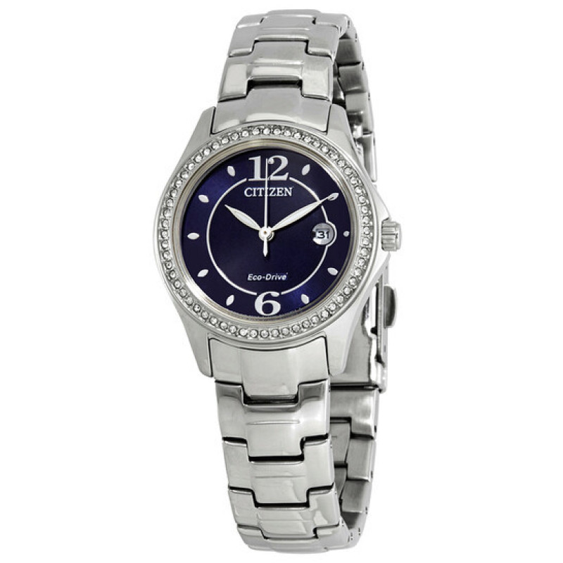 Đồng hồ nữ Citizen FE1140-86L mặt xanh kết hợp viền đá