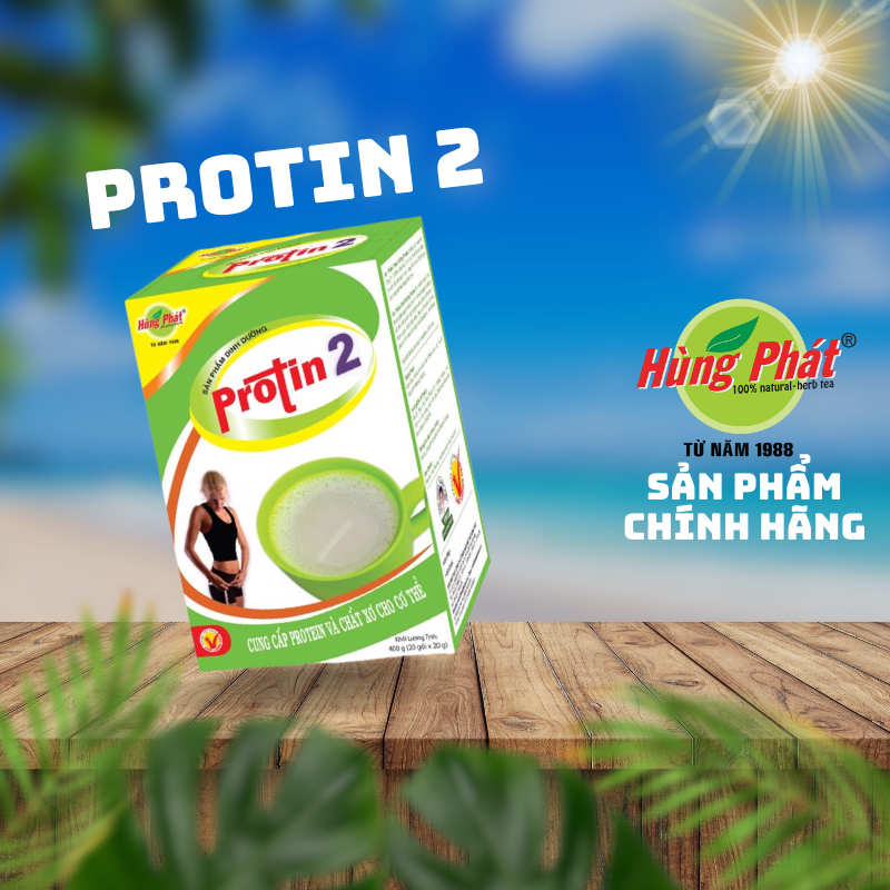 Bột hòa tan protin 2 hùng phát hộp 400g hỗ trợ quá trình giảm cân