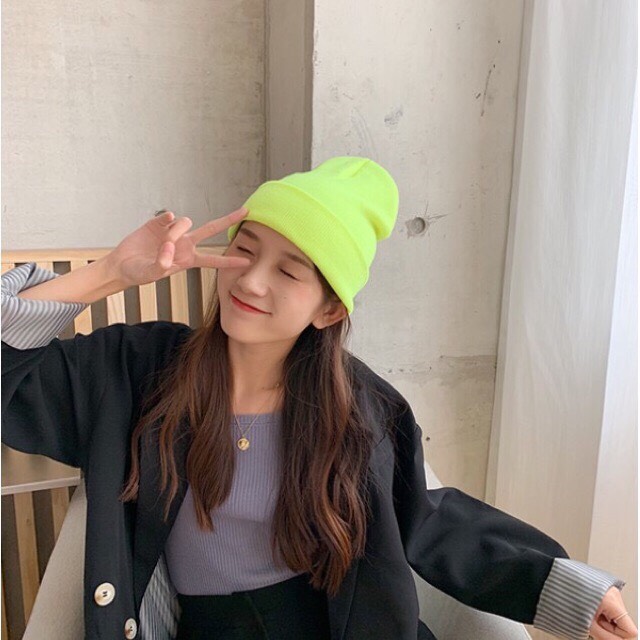 Mũ Len Hàn Quốc Beanie Nhiều Màu