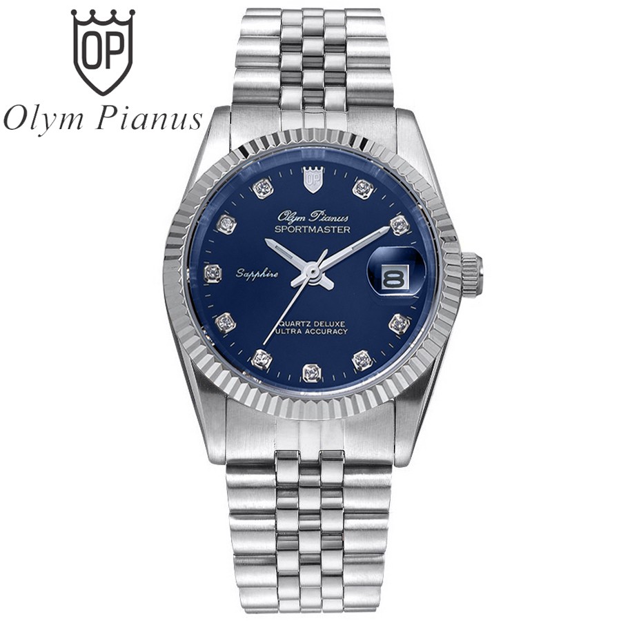 Đồng hồ nam dây kim loại Olym Pianus OP89322 OP89322MS xanh