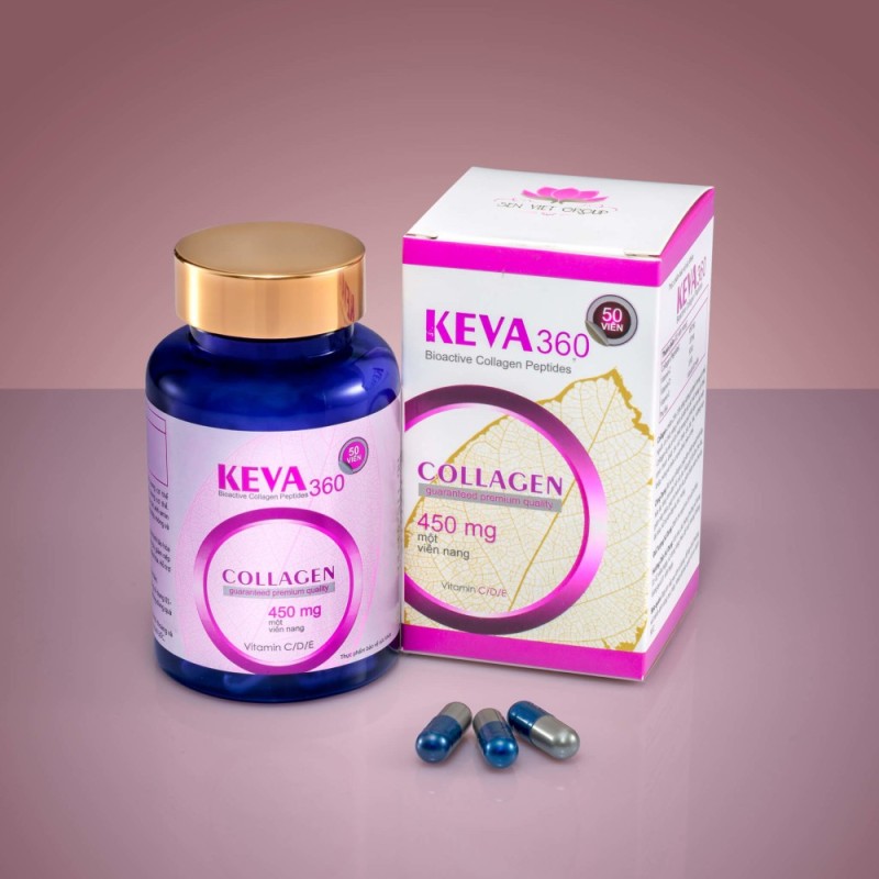 Thực phẩm bảo vệ sức khỏe Collagen KEVA 360 ( 50 viên ) trẻ hóa làn da cho phái đẹp giá rẻ
