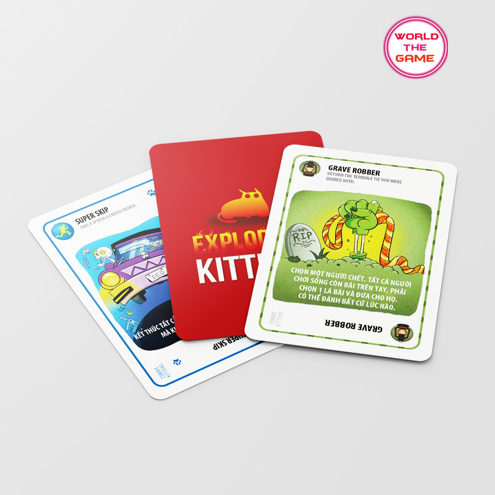 Mèo Nổ ZOMBIE KITTEN Việt Hóa Exploding kittens Giấy cứng chống nước