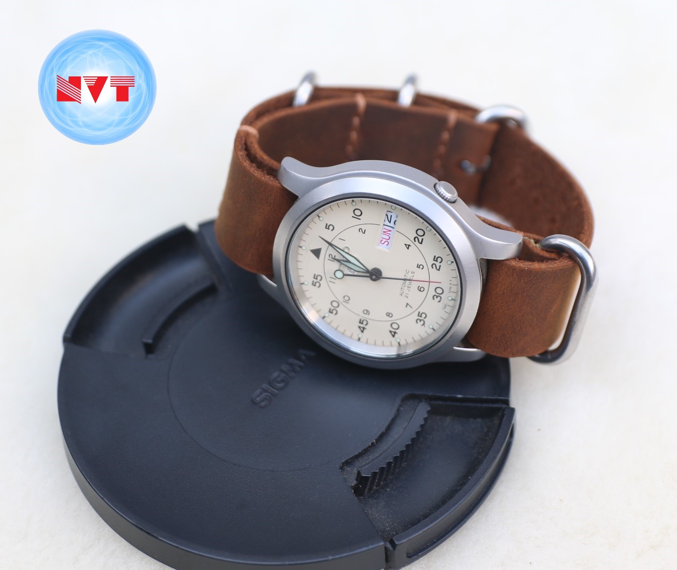 Dây đồng hồ NATO da sáp ngựa handmade
