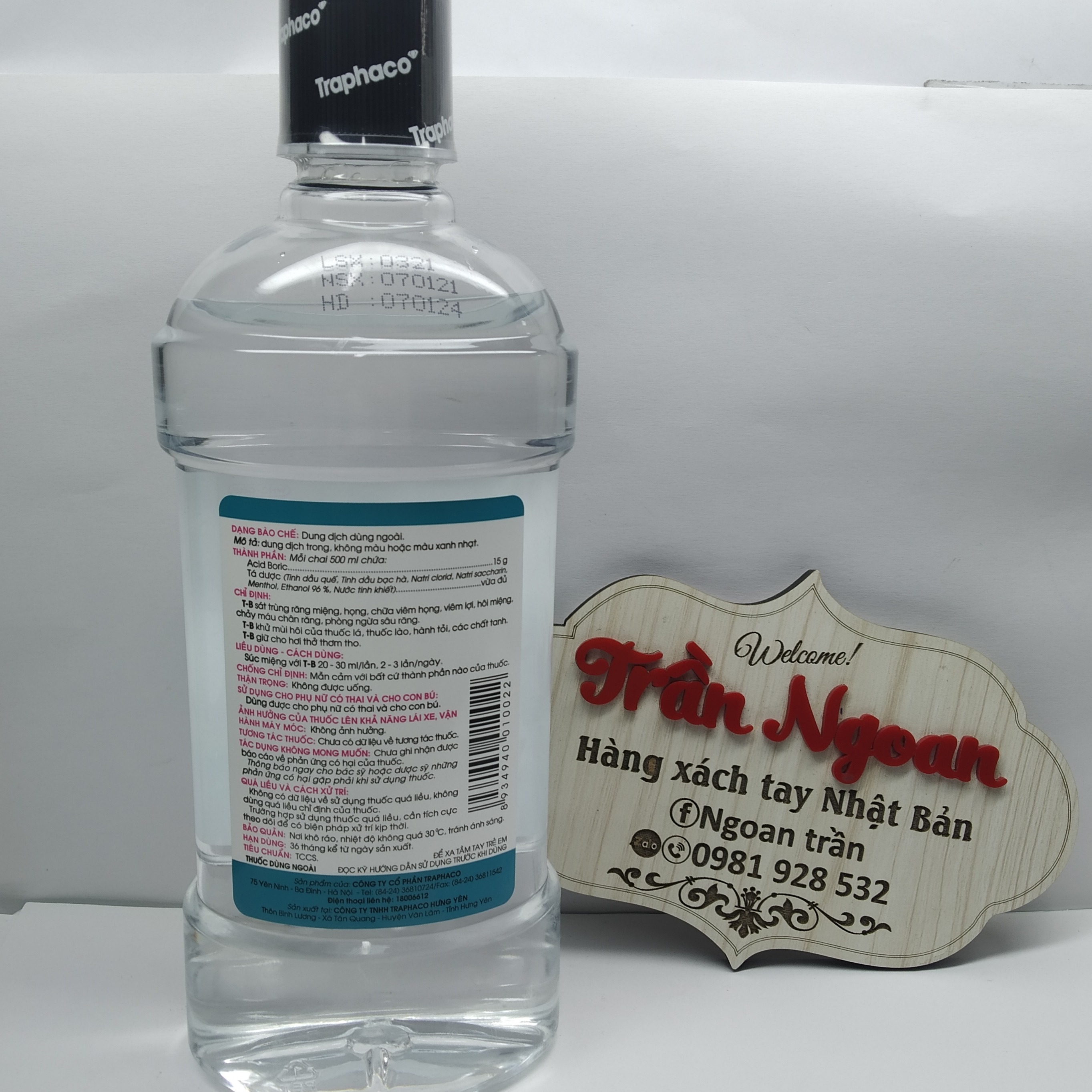 Nước Súc Miệng T-B Traphaco - Chai 500ml