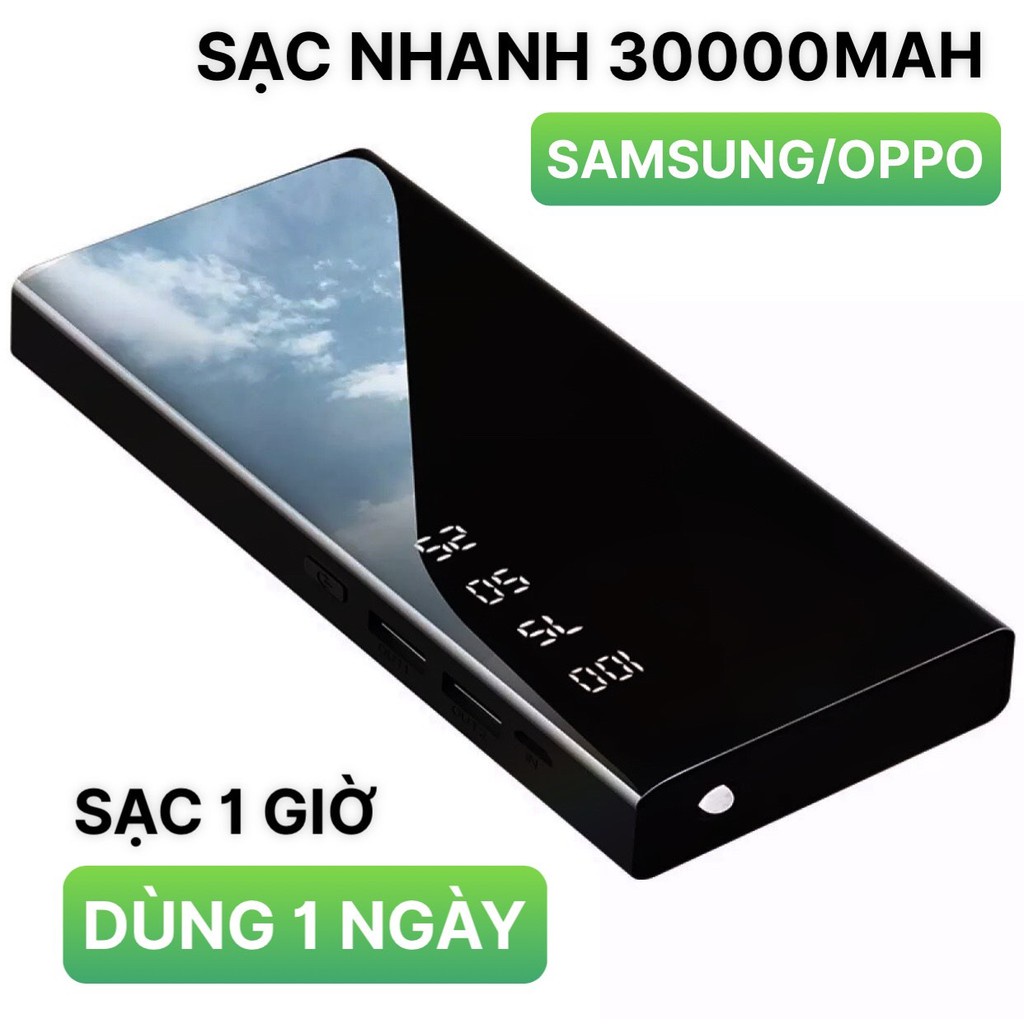 SẠC DỰ PHÒNG SẠC NHANH PIN SẠC DỰ PHÒNG CAO CẤP THIẾT KẾ MÀN HÌNH GƯƠNG CỰC SANG TRỌNG - 2 CỔNG SẠC NHANH + ĐÈN LED SIÊU SÁNG TẦM NHÌN TỐT - SẠC DỰ PHÒNG AN TOÀN CHO MỌI DÒNG ĐIỆN THOẠI