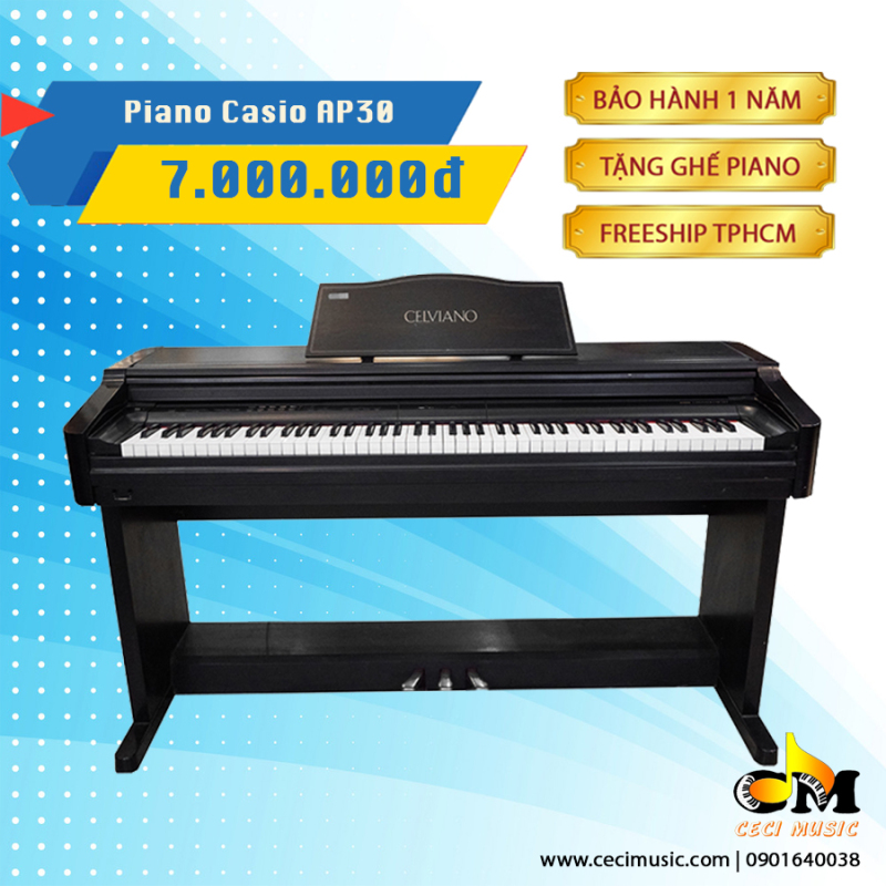 Đàn Piano Điện Casio AP30. Hàng nội địa Nhật. Like new 90%. Bảo hành 1 năm. Tặng ghế Piano trị giá 300,000 Đ