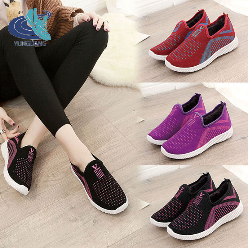 Yunguang female canvas shoes new style shoes geriatric Beijing comfortable shoes for women's shoes for mother and the lazy loafers low