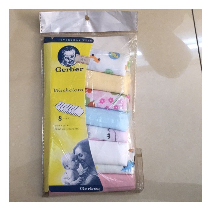 Sét 8 khăn mặt Gerber cho bé